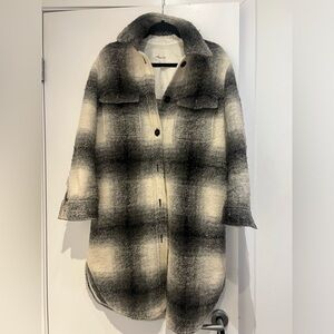 WILFRED FREE ARITZIA BLACK WHITE PATTERNED SHACKET